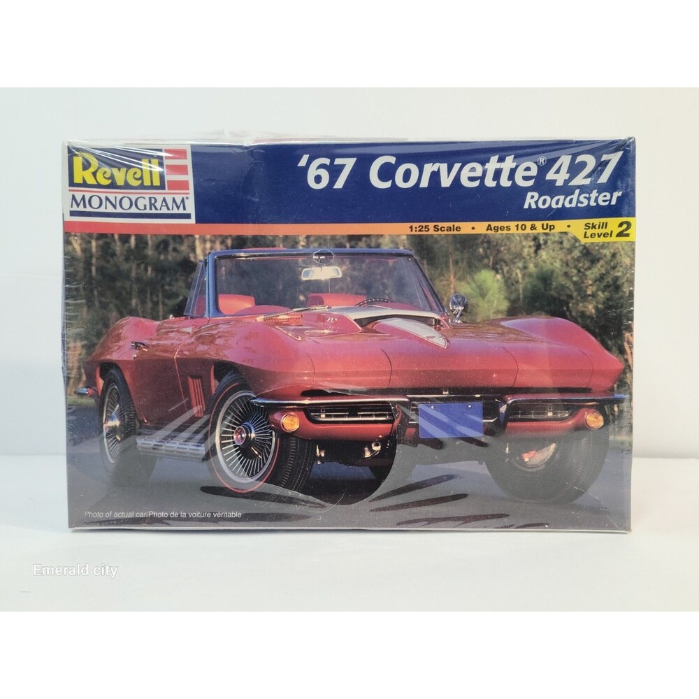 Vtg Fabric Sealed Revell Monogram 1967 Corvette 427 Roadster Model Kit 85-2968